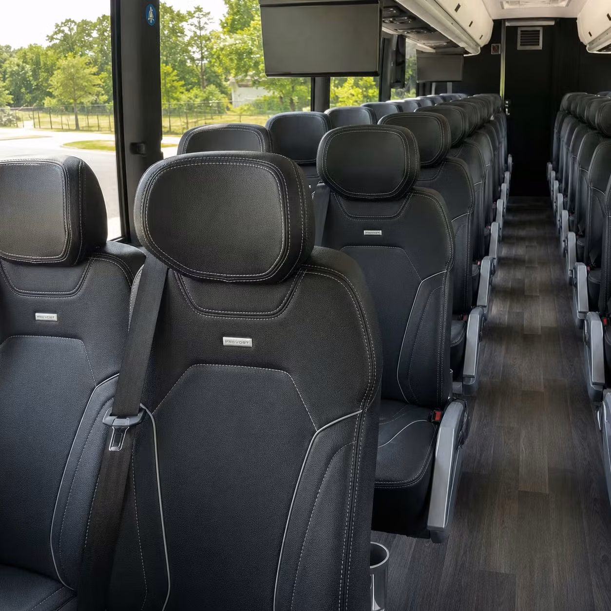 oklahoma city charter bus rental interior